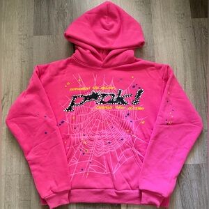 Sp5der Magenta Hoodie